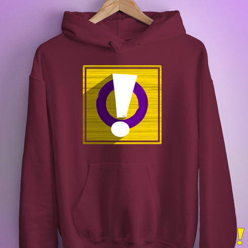 Intersex Pride Flag Exclamation Point Hoodie - Maroon